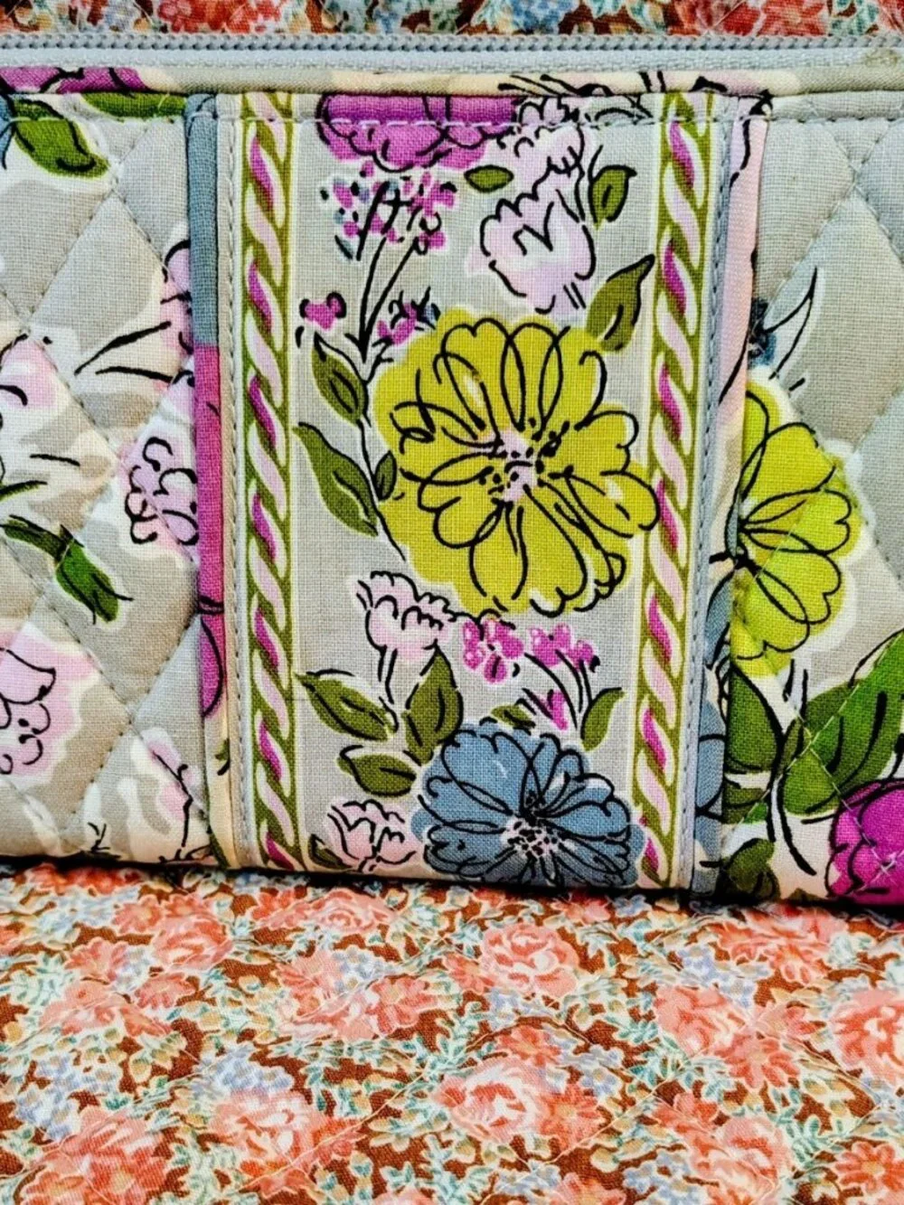 Vera Bradley Watercolor Zip Around Clutch Floral Wallet - Picture 4 of 14